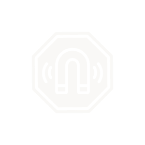 Magnet icon with wireless signal waves.