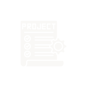Project checklist with gear icon illustration.