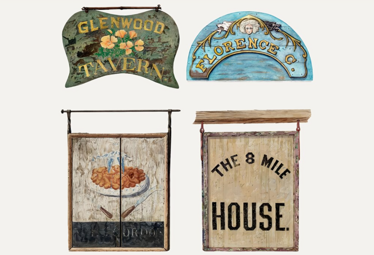 Vintage tavern and house signs collection.